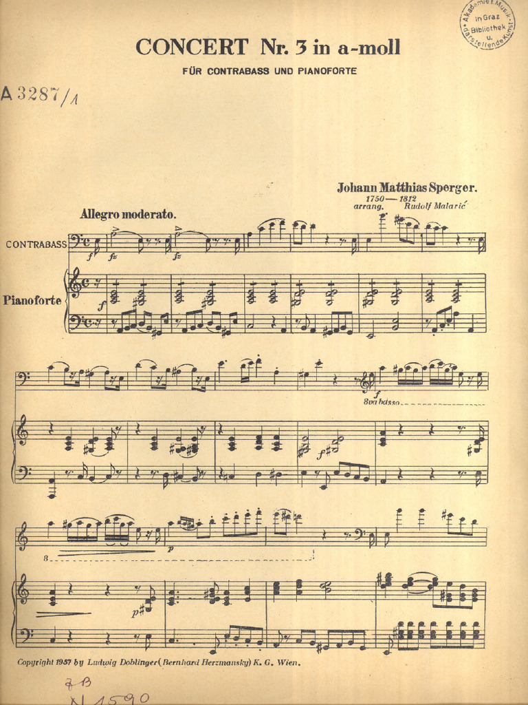 Sperger Konzert Nr.3 A-Moll Klavier | PDF