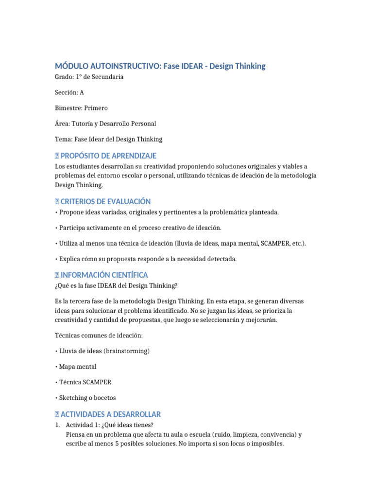 Fase Idear en Design Thinking | PDF | El pensamiento de diseño ...