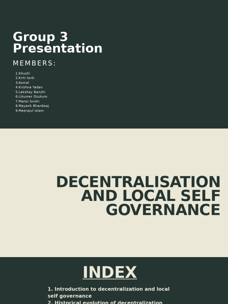 Decentralisation and Local Self Governance | PDF | Government | Governance