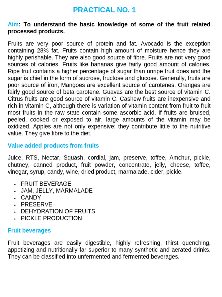 VFP304 Practical File | PDF | Fruit Preserves | Food Ingredients