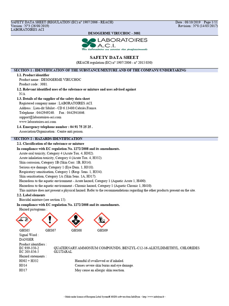 UN 2922 Safety Data Overview | PDF | Toxicity | Allergy