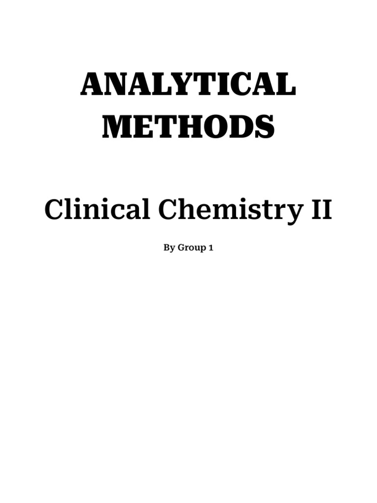 Clinical Chemistry Ii Group 1 1 | PDF | Bicarbonate | Spectrophotometry