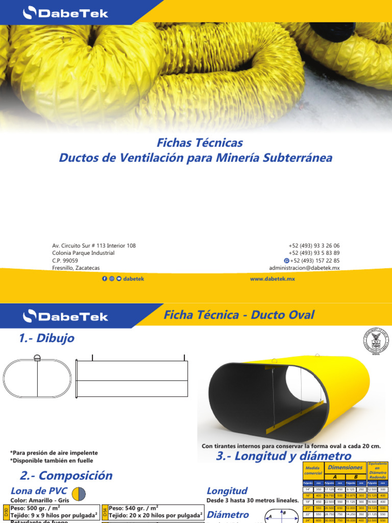 Fichas Técnicas de Ductos Dabetek | PDF | Tubería (transporte de