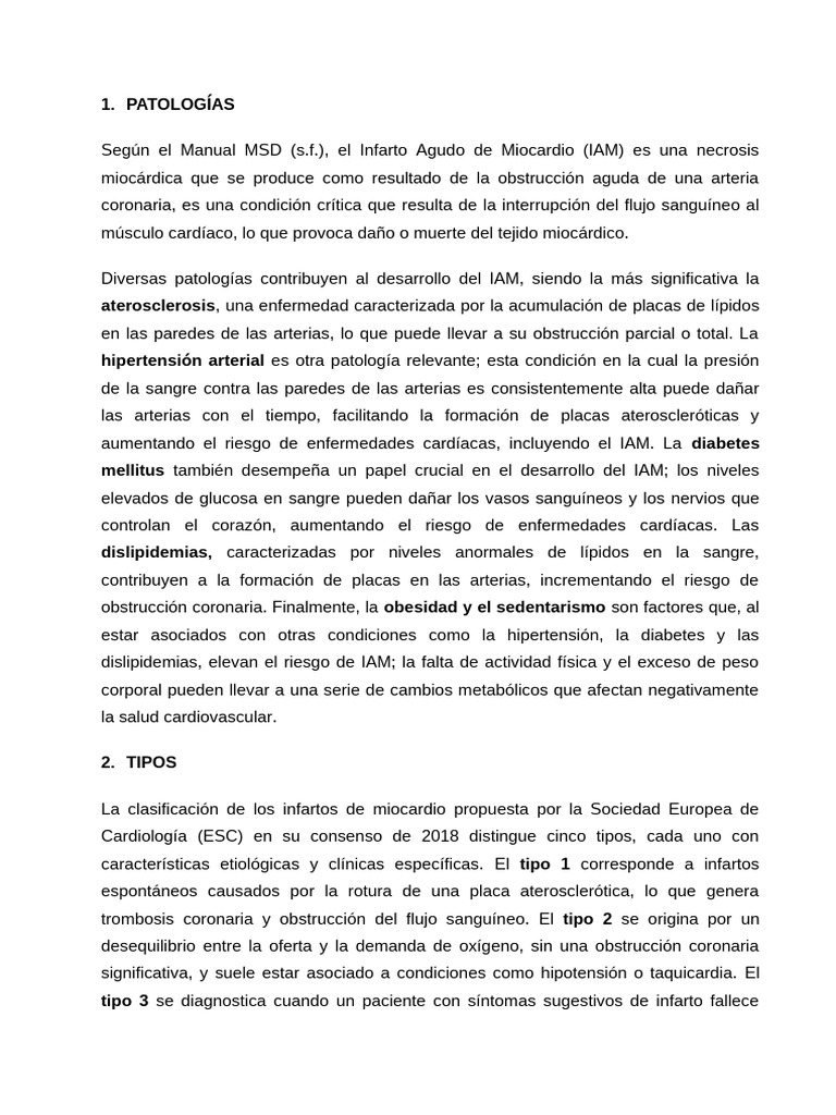 Causas y tipos de infarto de miocardio | PDF | Infarto de miocardio ...