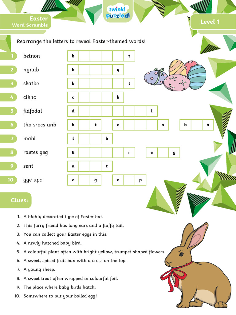 T PZ 1676376484a Easter Word Scramble Puzzle Pack - Ver - 1 | PDF | Foods, image size:768x1024