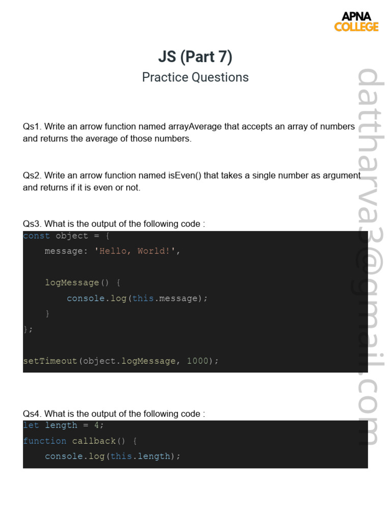 JS Part 7 (QS) | PDF