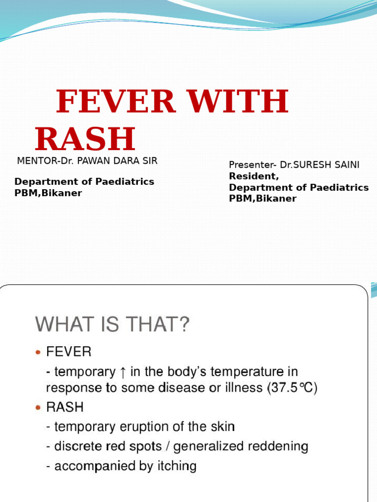 Fever With Rash DR Suresh 21.04.2025 | PDF | Meningitis | Microbiology
