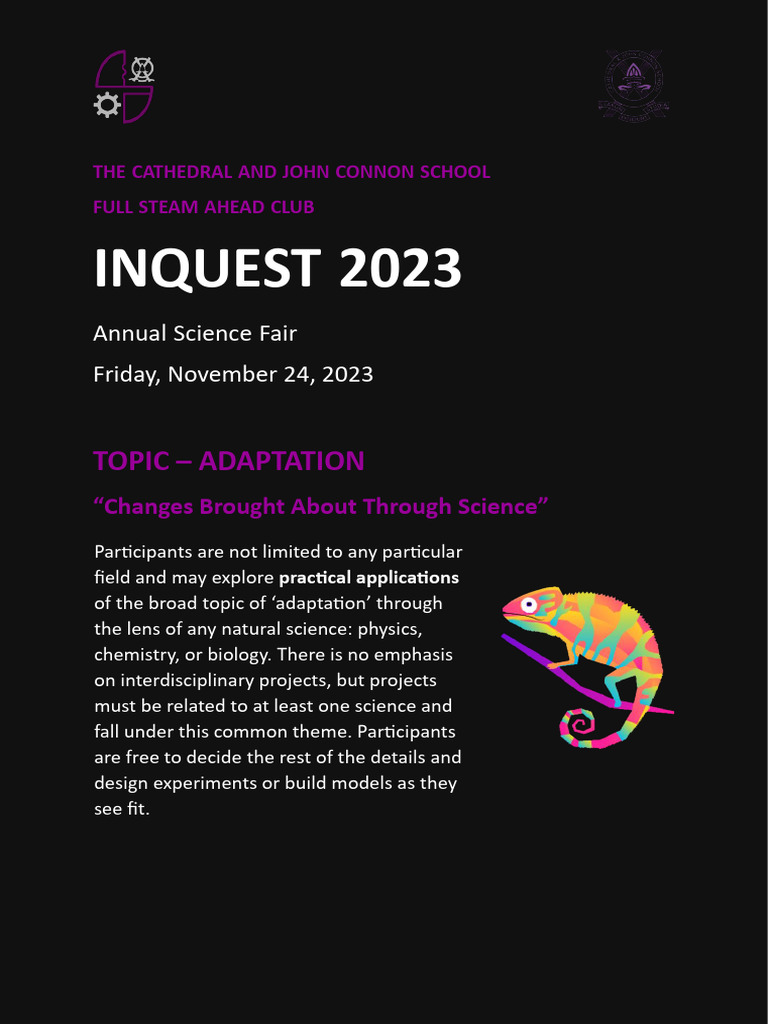 Inquest 2023: Science Fair on Adaptation | PDF