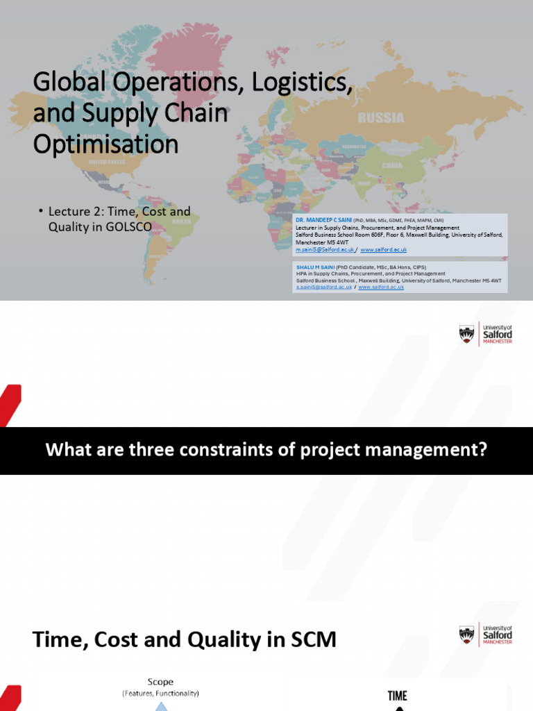 Lecture 2 - Time, Cost, Quality and SC | PDF