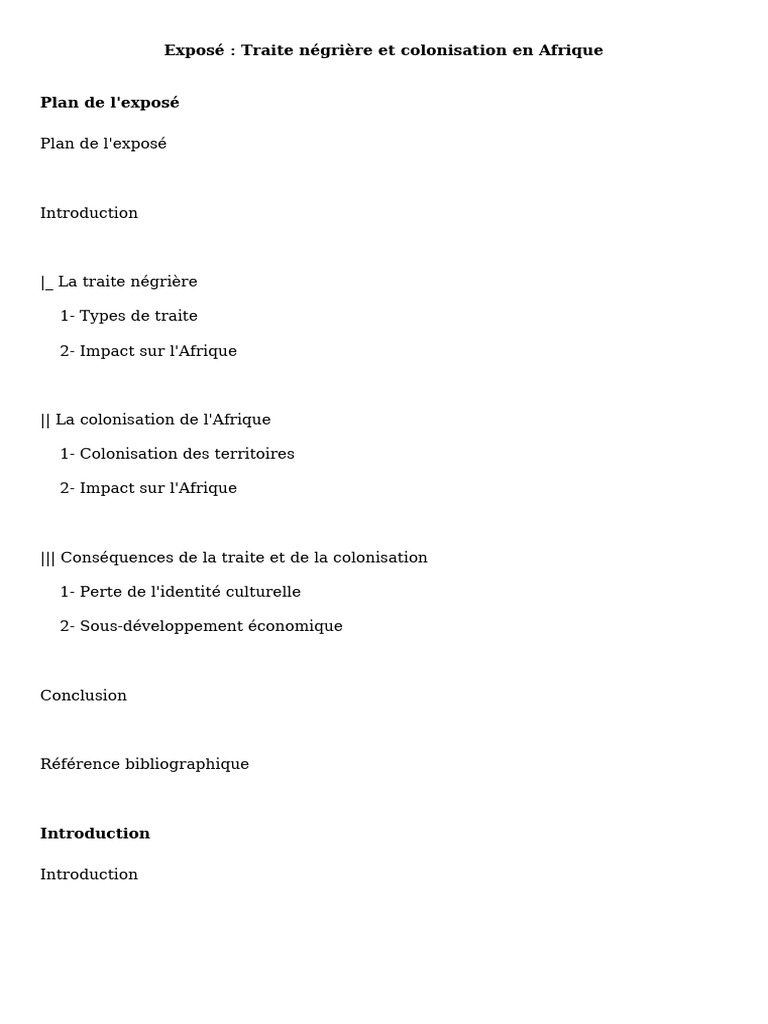 Traite négrière et colonisation en Afrique | PDF | Afrique | Colonisation