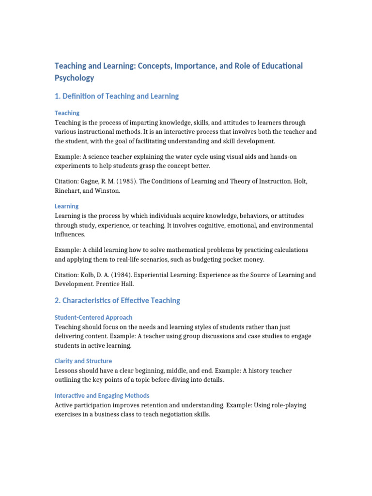 Teaching and Learning Full | PDF | Learning | Learning Styles