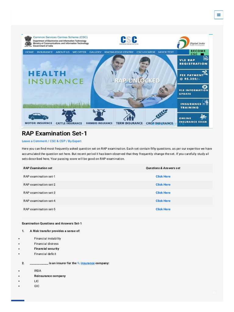 Rap Exam | PDF | Insurance | Life Insurance