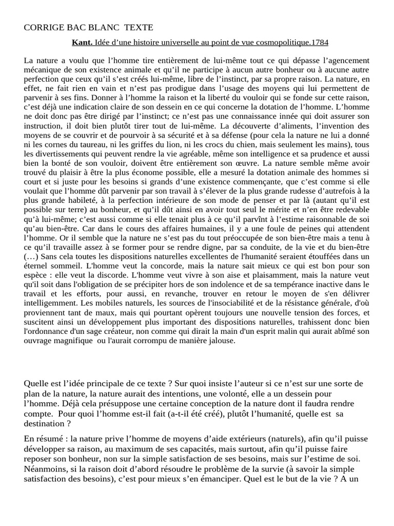 Kant : Histoire universelle et raison humaine | PDF | Raison | Bonheur