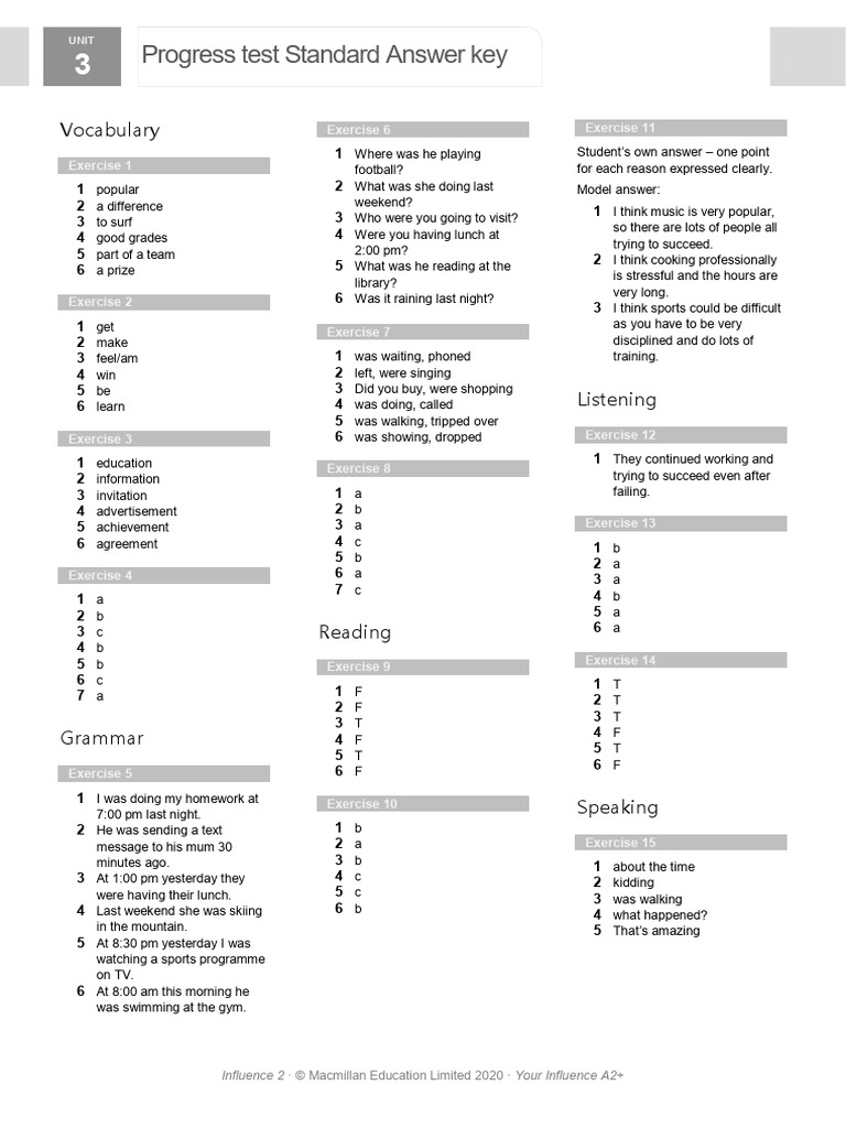 L2 A2PLUS U3 Test Standard AK | PDF