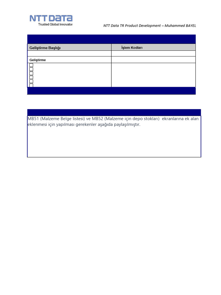 MB51-MB52 Alan Eklemesi | PDF
