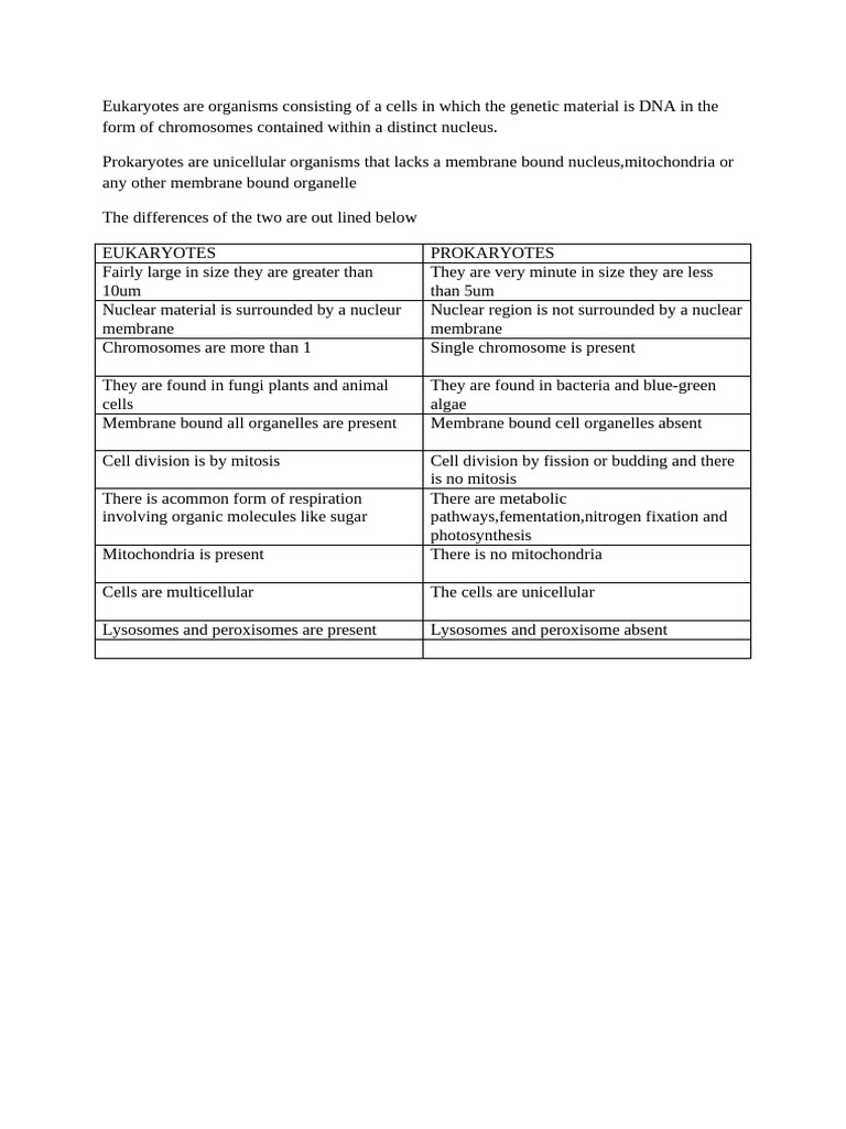 Eukaryotes vs Prokaryotes: Key Differences | PDF