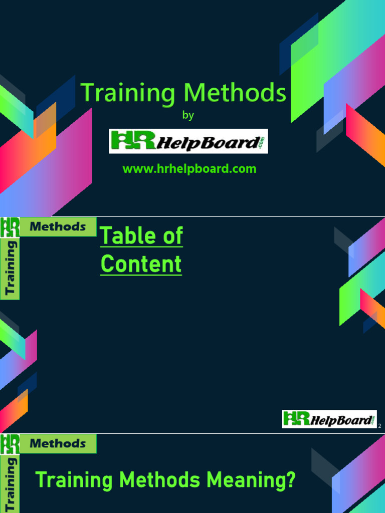 Essential Training Methods in HRM | PDF | Human Resource Management ...