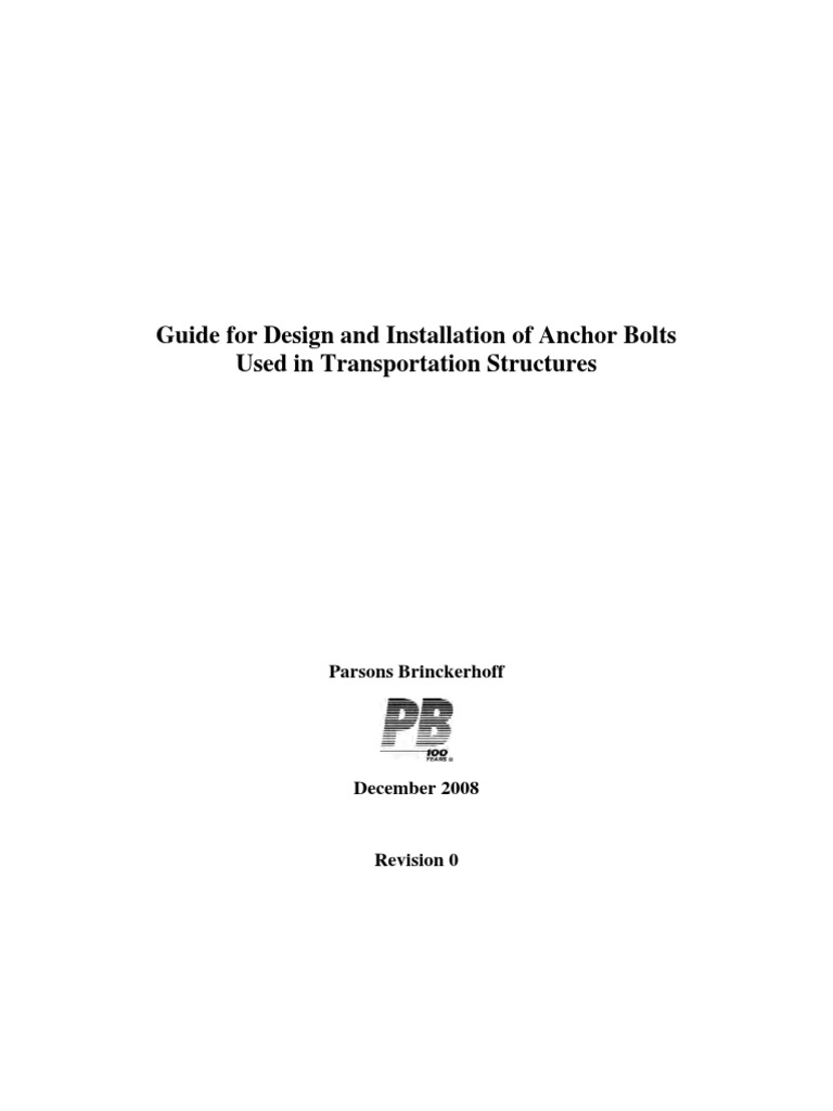 Anchor Bolt Design Guide Structural Load Concrete