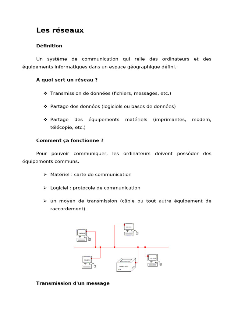Introduction aux réseaux informatiques | PDF | Réseau informatique ...