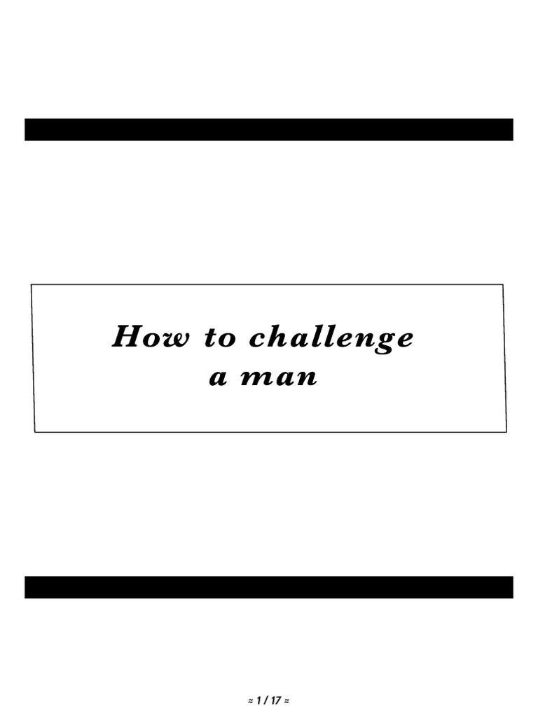 How To Challenge A Man (3) Copie | PDF | Psychology | Behavioural Sciences