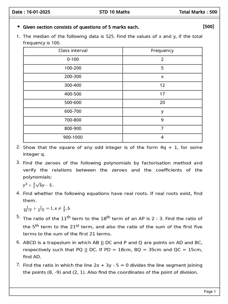 All Chapters 5 Mark Q's | PDF | Area | Circle