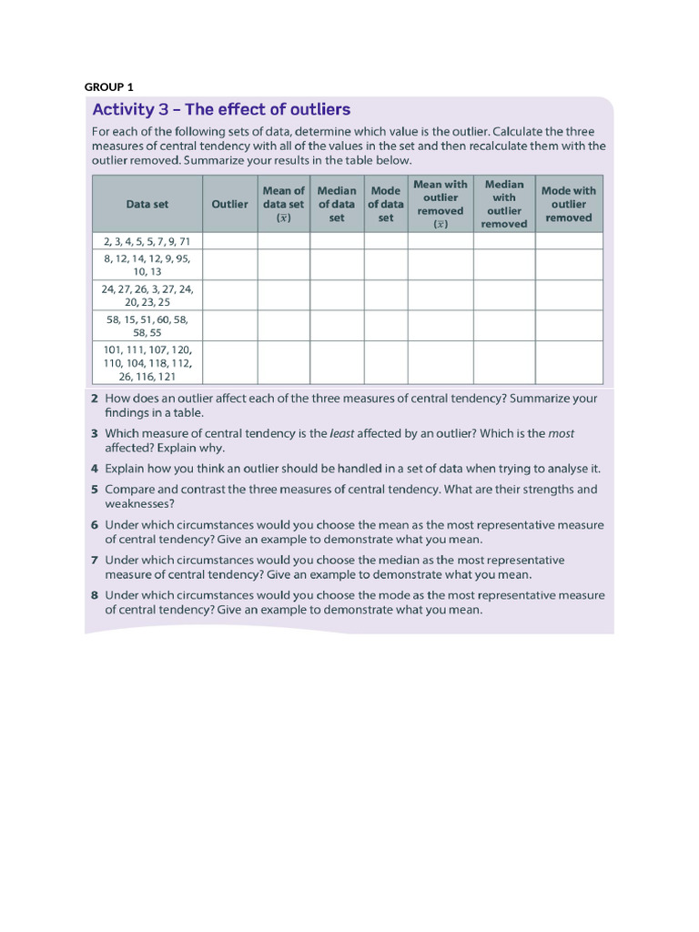Univariate Stats Group Work | PDF
