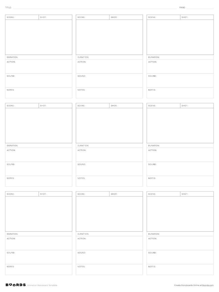 Animation Storyboard Template Guide | PDF