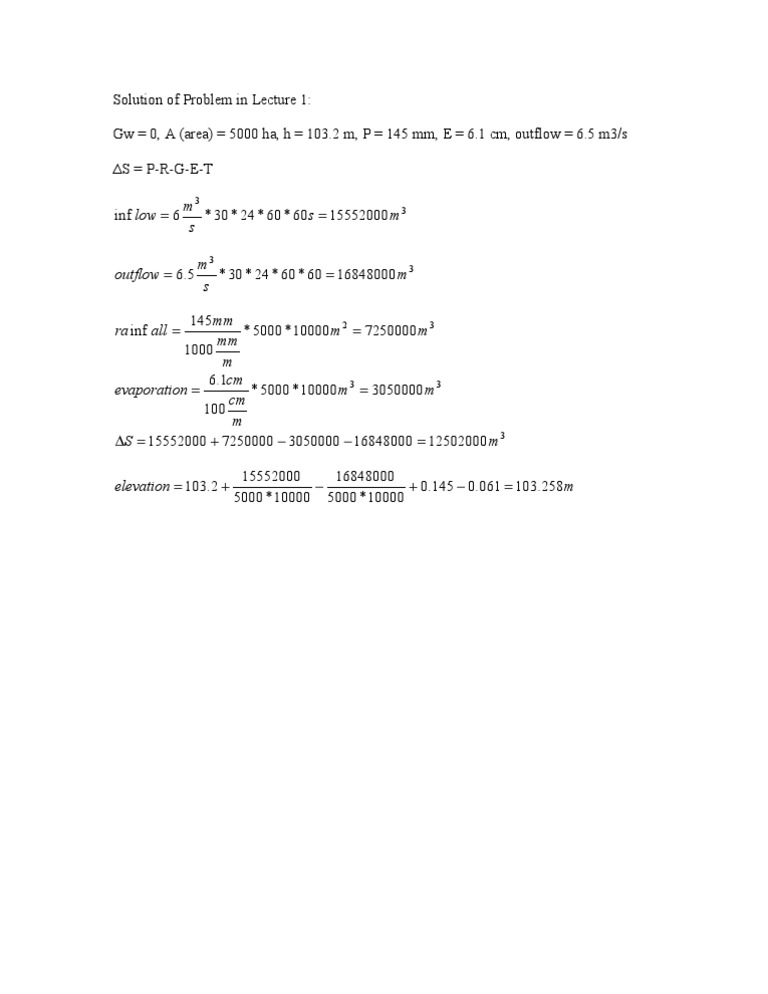 Solution of Problem in Lecture 1 | PDF | Technology & Engineering