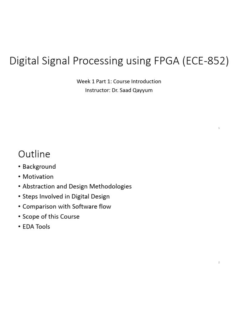 FPGA-Based Digital Signal Processing Course | PDF | Field Programmable ...