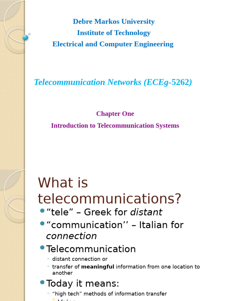 Introduction To Telecommunication | PDF | Telecommunications ...