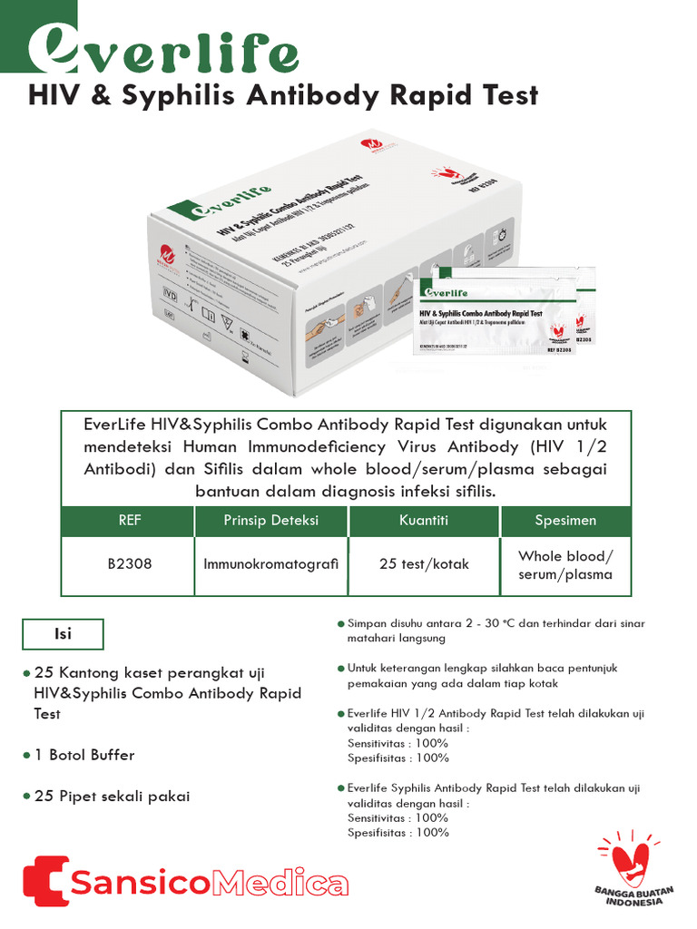 Rapid Test HIV & Sifilis EverLife | PDF