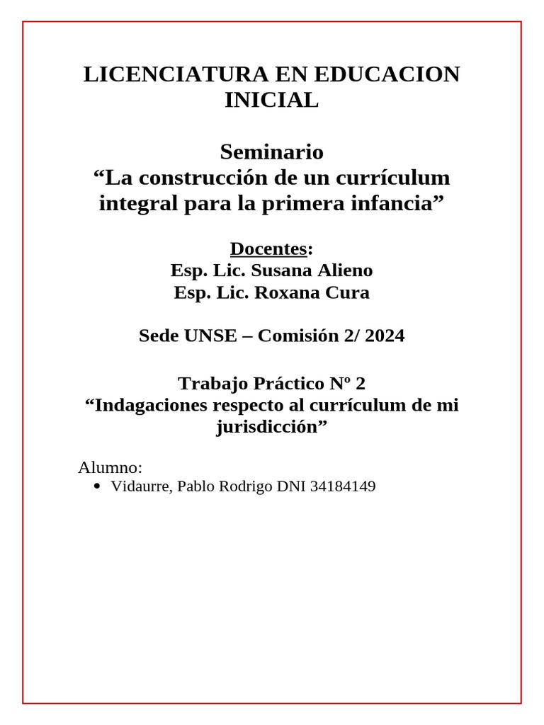 Análisis del Currículum en Educación Inicial | PDF | Plan de estudios ...