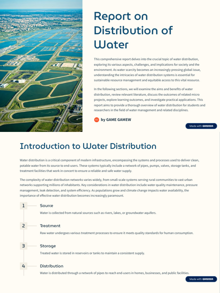 Water Distribution Systems Overview | PDF | Water Supply Network | Water