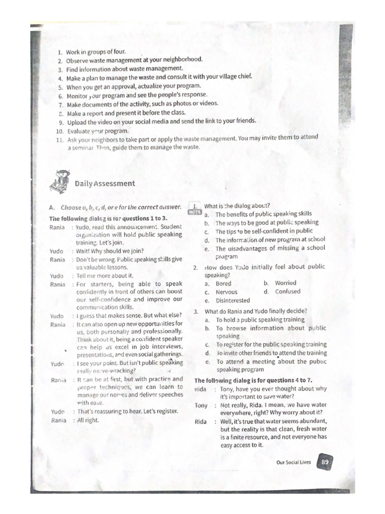 Daily Assessment | PDF