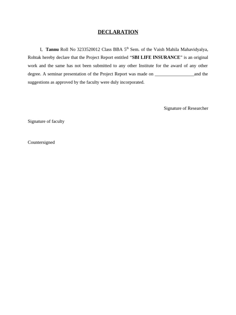 Declaration | PDF