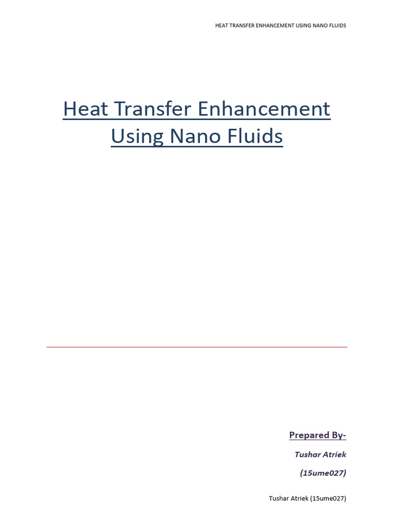 Heat Transfer Enhancement Using Nano Fluids | PDF | Heat Transfer ...