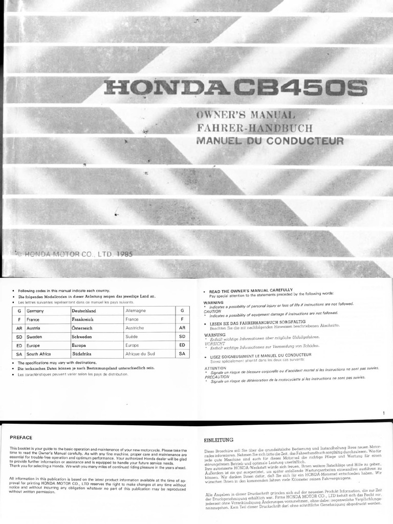 Honda CB450S | PDF