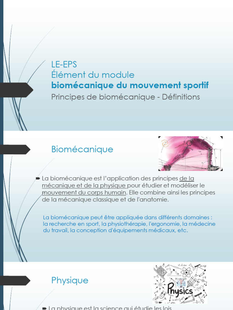 Biomécanique du Mouvement Sportif PDF Obliger Poids — free download