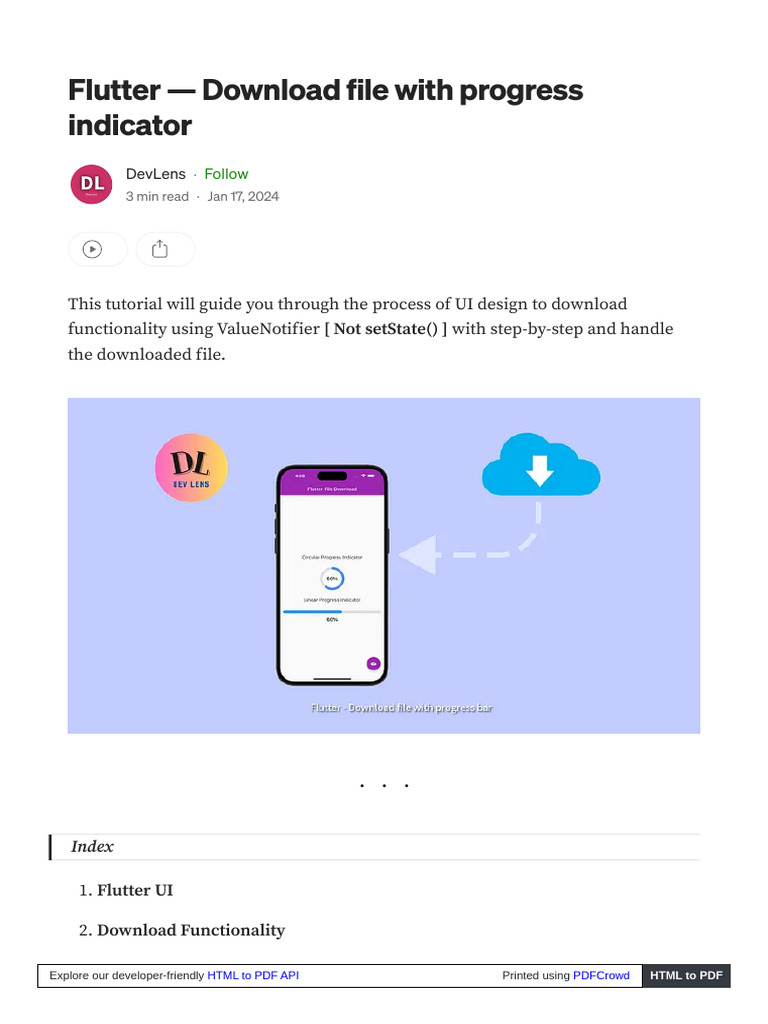 Flutter File Download with Progress Bar | PDF | Json | Computer File
