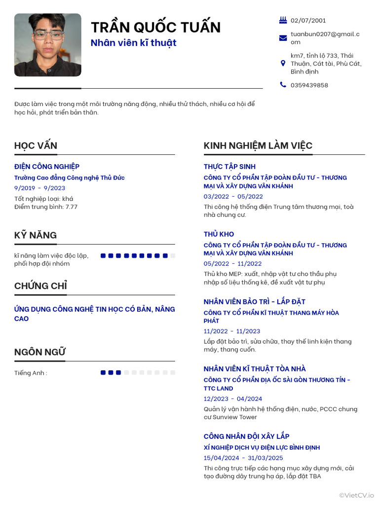 CV NVKT Tuan | PDF