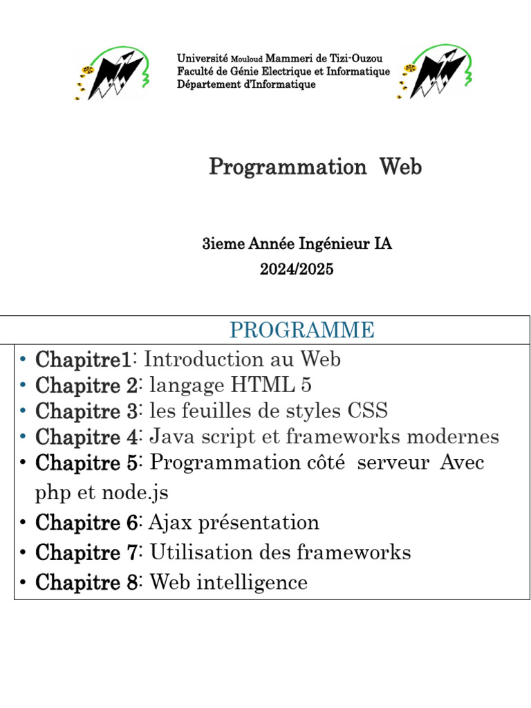 Introduction à la Programmation Web | PDF | Internet | Internet et Web