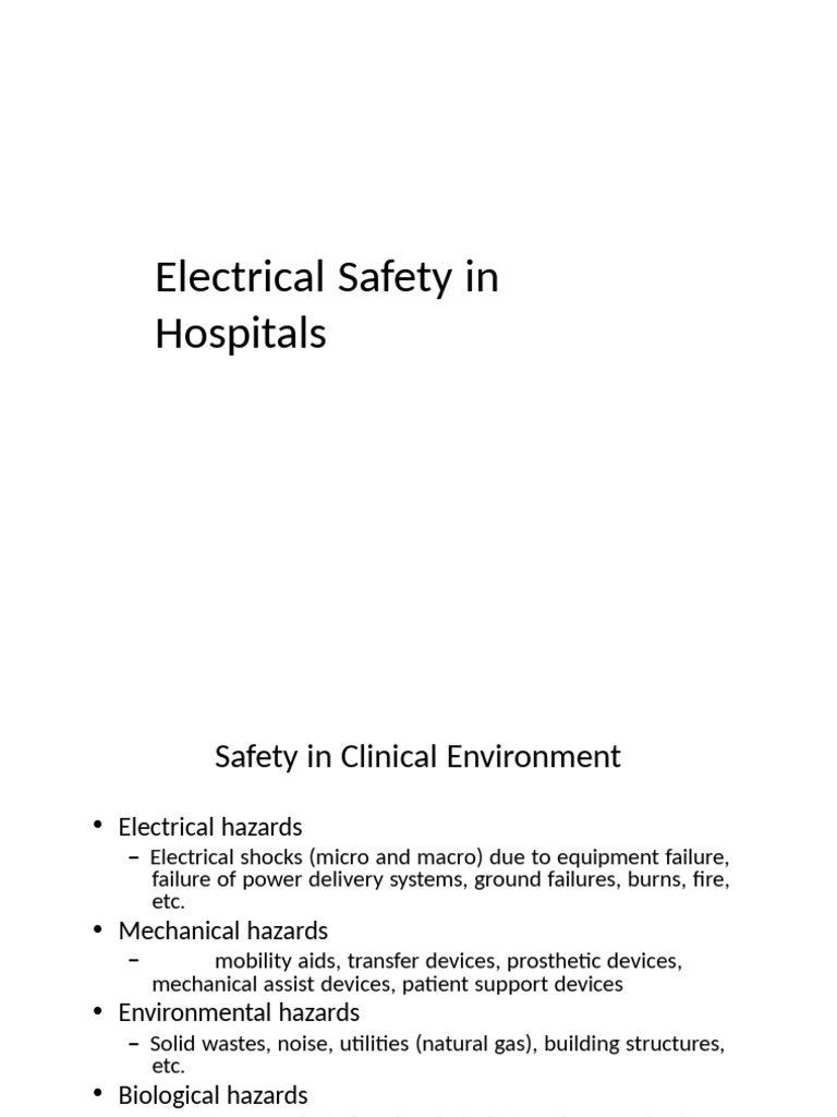 Electrical Safety Protocols in Hospitals | PDF | Hazards | Electromagnetism