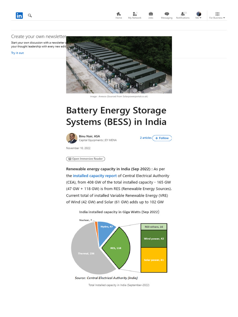 i-Battery Energy Storage Systems (BESS) in India _ LinkedIn | PDF ...