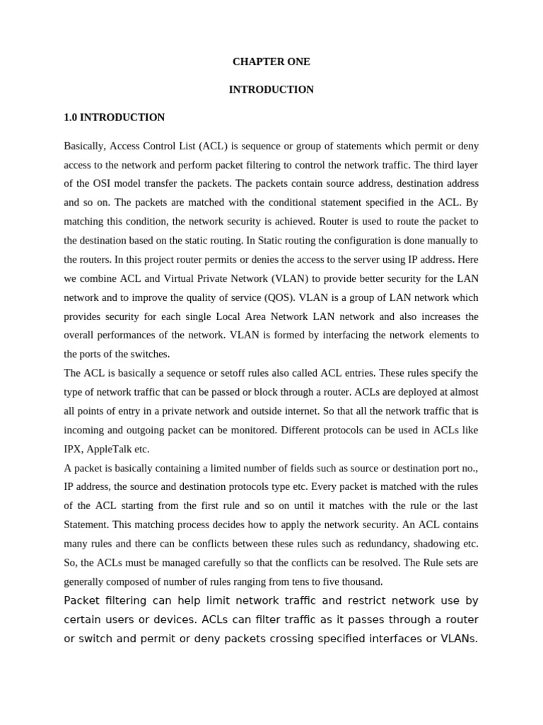 Role of ACL in Network Layer Security | PDF | Computer Network | Router ...