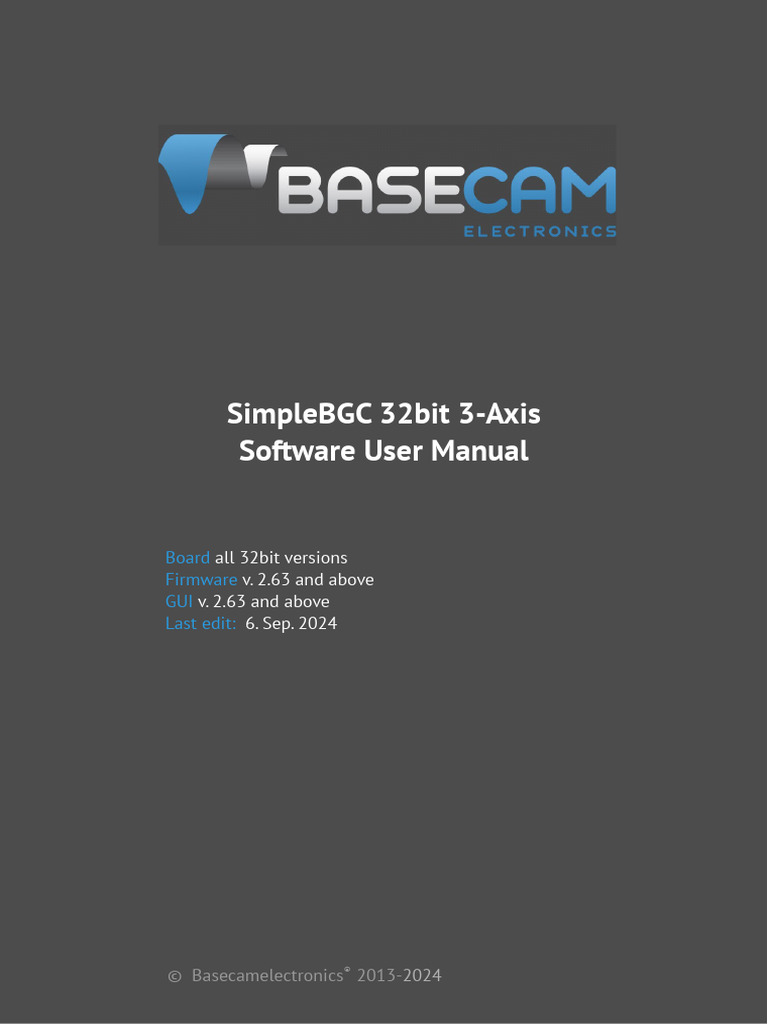 SimpleBGC 32bit 3-Axis User Manual | PDF | Gyroscope | Rotation