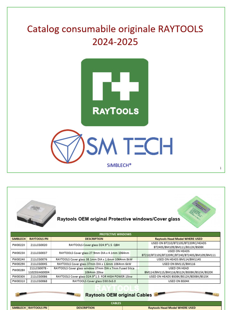 Raytools OEM Consumables Catalog 2024-2025 | PDF | Glass Engineering ...