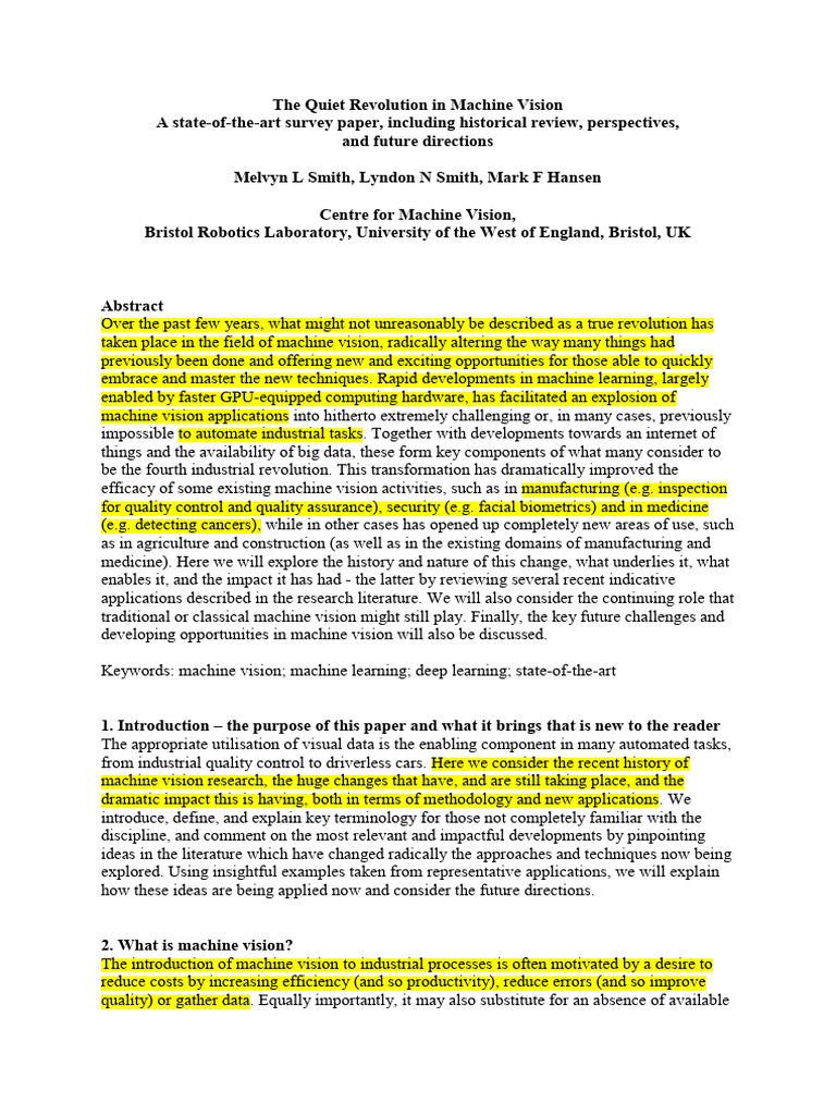 The Quiet Revolution in Machine Vision | PDF | Computer Vision | Deep ...