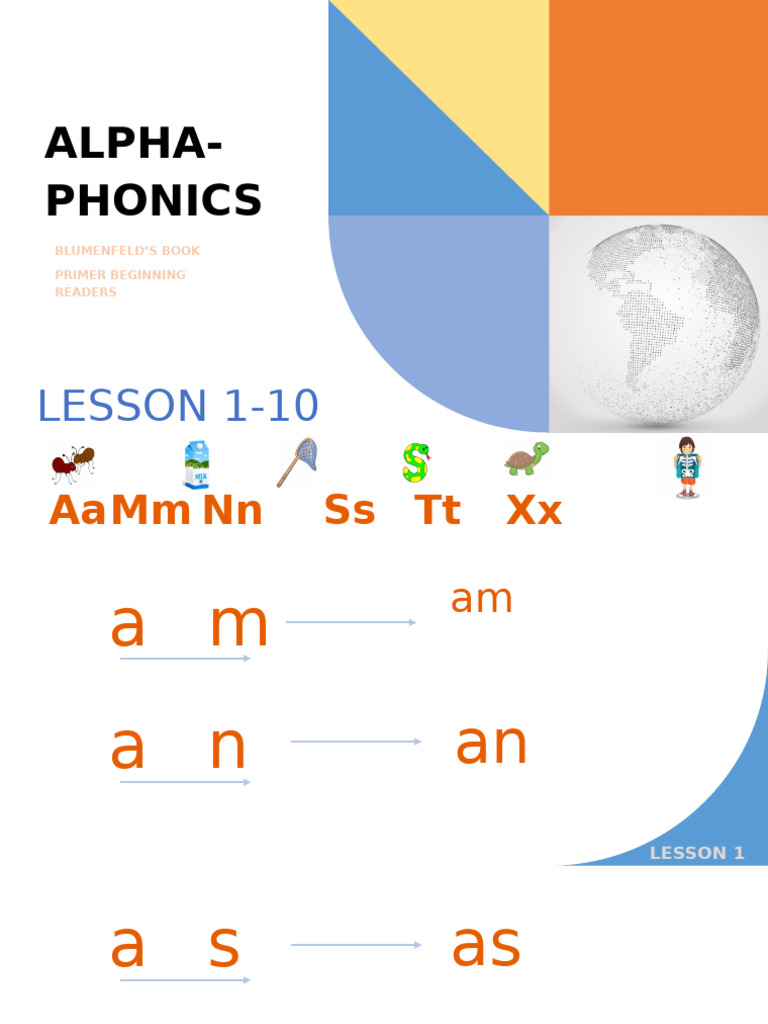 Alpha-Phonics Primer: Lessons 1-10 | PDF