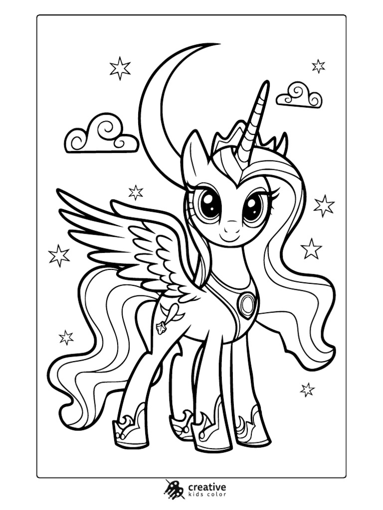 My Little Pony Coloring Page Princess Luna | PDF