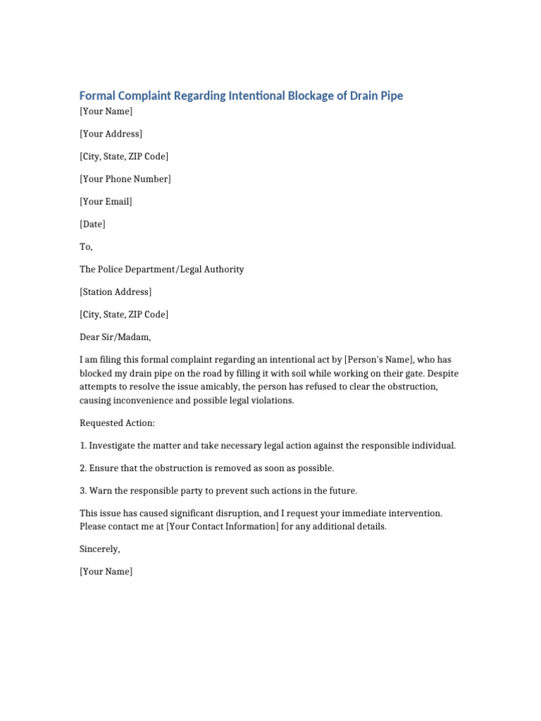 Complaint Police Department | PDF